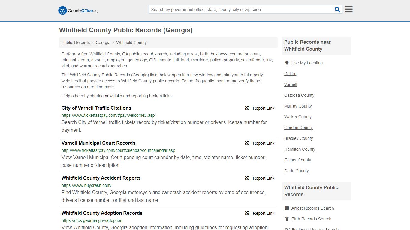 Public Records - Whitfield County, GA (Business, Criminal, GIS ...